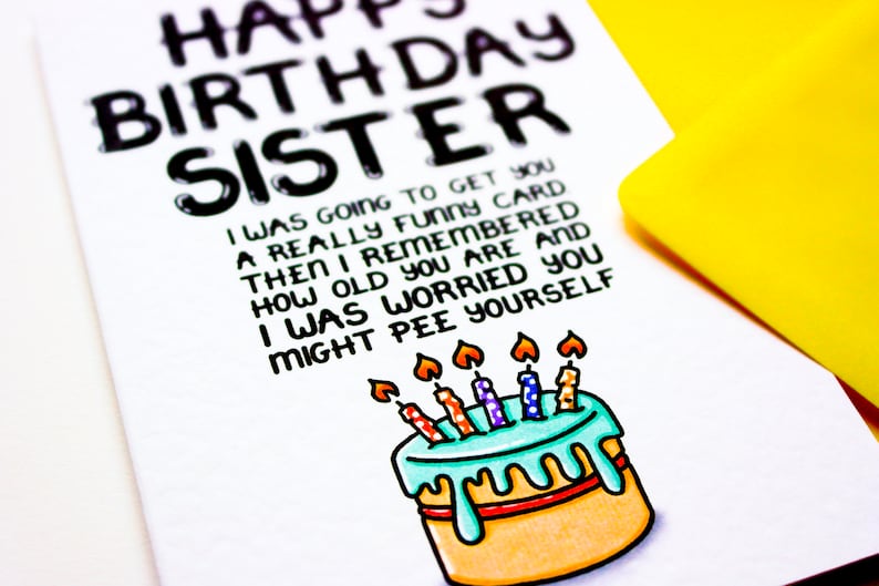 Funny Birthday Card For Sister, Joke Birthday Card From Brother, Sister Sibling image 9