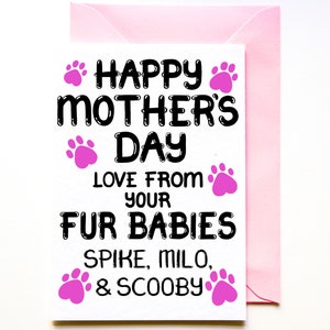 Mother's Day Card From Fur Babies, Personalised Mother's Day Card From The Dog, Puppy Dog, Mothers Day Card From The Cat, Card For Dogs Mum image 4