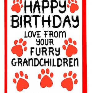 Birthday Card From Furry Grandchildren, Birthday Card For Grandad, Papa From The Dog, Cat, Fur Babies, Dog, Cat Grandma, Nanny Birthday Card image 4