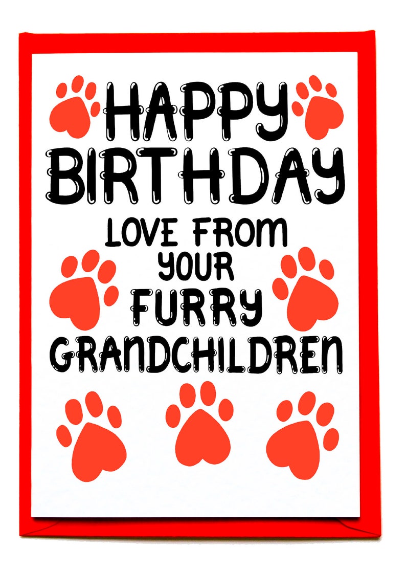 Birthday Card From Furry Grandchildren, Birthday Card For Grandad, Papa From The Dog, Cat, Fur Babies, Dog, Cat Grandma, Nanny Birthday Card image 4