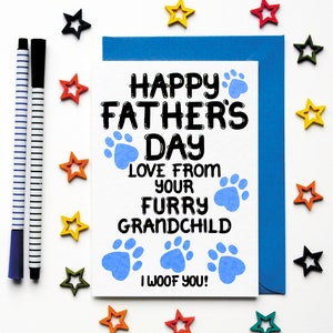 Father's Day Card From The Dog, Fathers Day Card For Grandad From His Furry Grandchild, Father's Day Card From Granddog, Card From Dog, Cat