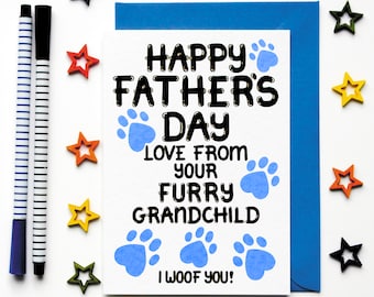 Father's Day Card From The Dog, Fathers Day Card For Grandad From His Furry Grandchild, Father's Day Card From Granddog, Card From Dog, Cat