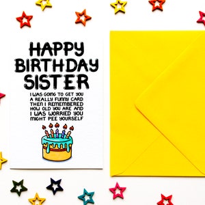 Funny Birthday Card For Sister, Joke Birthday Card From Brother, Sister Sibling image 6
