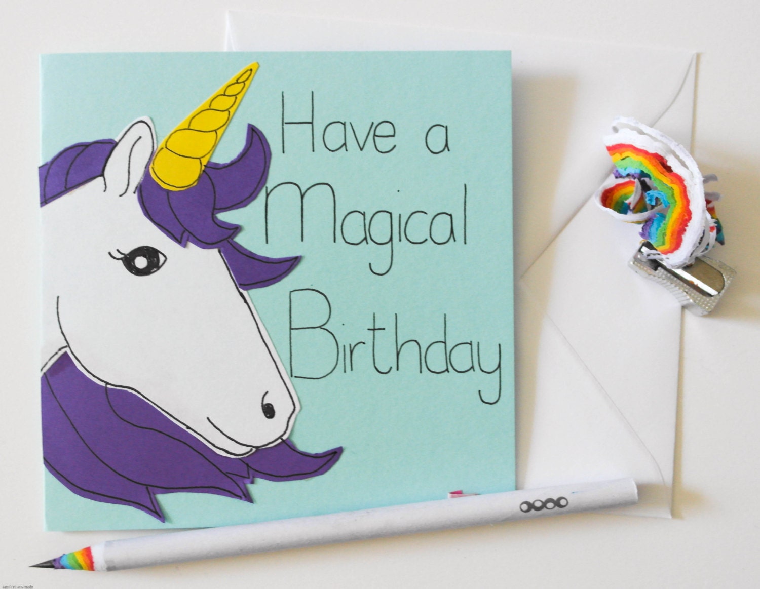 handmade unicorn birthday card magical birthday card kids