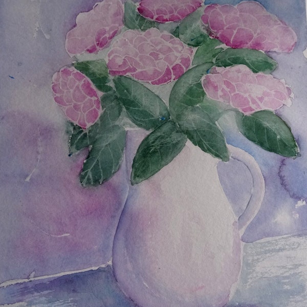 Aquarell Blumenstrauß,  Format: 30 x 40 cm Material, Aquarellpapier, Aquarellfarben  Unikat Handsigniert