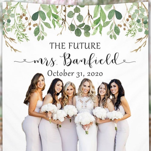 Future Mrs. Backdrop Greenery Bridal Shower Photo Backdrop Etsy
