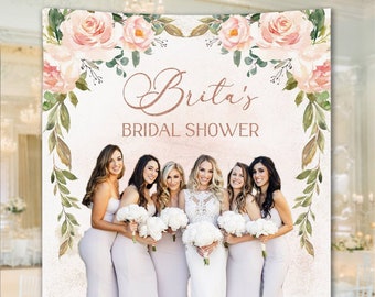 Bridal Shower Decorations, Floral Bridal Shower Backdrop, Backdrop for Bridal Shower - BB215 Cami