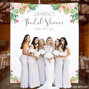 Sfondo fotografico doccia nuziale, banner personalizzato cactus succulento, decorazione per matrimoni cabina fotografica, sfondo per feste a tema dessert - BB35