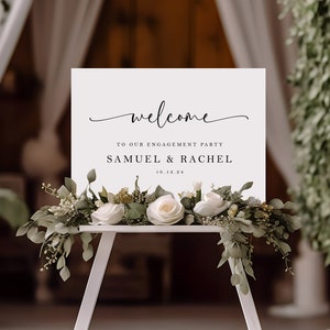 PRINTED Engagement Welcome Sign, Wedding Welcome Sign, Ceremony Sign, Large Engagement Poster, Personalized Wedding Engagement Sign - WDS4