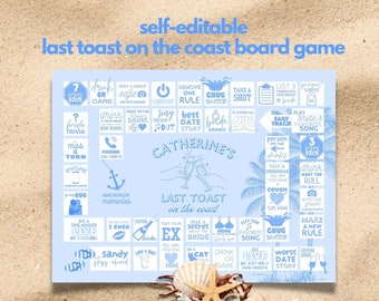 Last Toast on the Coast Bachelorette Party Games | Editable Coastal Bach Weekend | Seaside Beach Bridal Shower Games | Charleston Bach - BG3