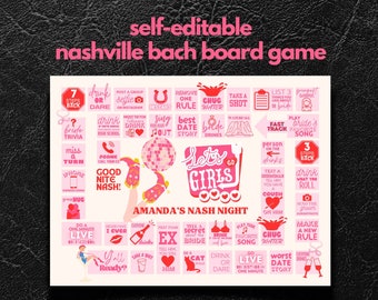 Nashville Bachelorette Party Board Game | Nash Bash Weekend Games | Last Rodeo Disco Cowgirl Hen Party | Bridal Shower Party Games - BG6