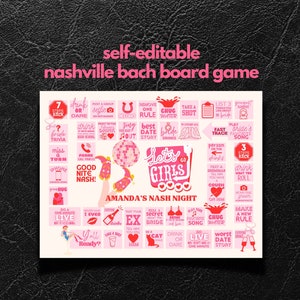 Nashville Bachelorette Party Board Game | Nash Bash Weekend Games | Last Rodeo Disco Cowgirl Hen Party | Bridal Shower Party Games - BG6