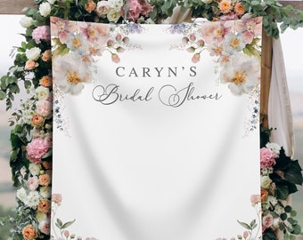 Wild Floral Bridal Shower Backdrop, Boho Future Mrs Banner, Rustic Bridal Shower Backdrop, Spring Flowers Bridal Backdrop for Photos - BB345