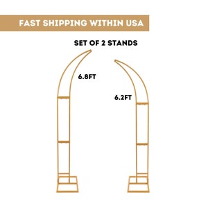 2 Piece Wedding Arch Stand, Metal Floral Arch Event Backdrop, Bridal Shower Decor, Whimsical Party Backdrop, Wedding Ceremony Stand Decor