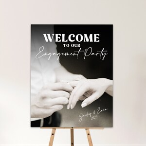 PRINTED Photo Engagement Party Welcome Sign Rehearsal Dinner Welcome Sign Wedding Welcome Sign Welcome Anniversary Party Sign - WDS23