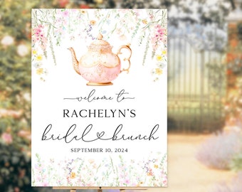 Skurriles Garten-Braut-Brunch-Willkommensschild, Blumen-Braut-Teeparty-Willkommensschild, Baby-Geburtstags-Schild, erstes Baby-Geburtstagsschild - BSS15