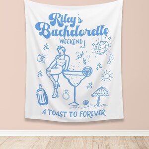 Bachelorette Party Decor, Coastal Bachelorette Weekend Backdrop, Toast To Forever Bachelorette Party Banner, Beach Bachelorette Trip - BB407