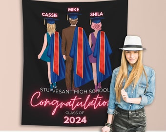 Graduation Party Backdrop, Graduation Photo Booth Station Props, Custom College Dorm Room Decor, Graduation Gift Ideas, Graduating Students