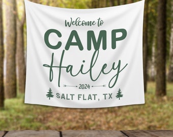 Custom Bachelorette Banner | Personalized Bridal Shower Gift | Camp Sign | Bride to Be Banner | Camp Bach Flag | Wild In The Woods - BB395