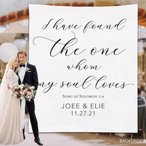 Wedding Backdrop, Bible Verse Wedding Backdrop, Song of Solomon 3:4, Christian Wedding Ceremony Backdrop Idea, Anniversary Party Decor -WB26