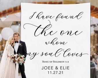 Wedding Backdrop, Bible Verse Wedding Backdrop, Song of Solomon 3:4, Christian Wedding Ceremony Backdrop Idea, Anniversary Party Decor -WB26