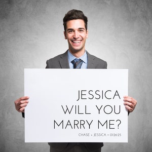PRINTED Will You Marry Me Poster, Marriage Proposal Sign, Proposal Sign, Will You Marry Me Poster, Engagement Wedding Proposal Sign - WDS80
