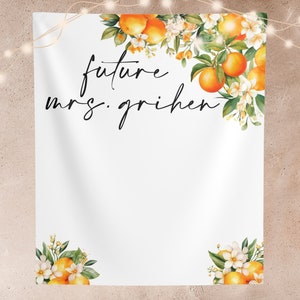 PRINTED Citrus Bridal Shower Backdrop, Custom Orange Future Mrs. Sign, Main Squeeze Bridal Shower, Lemon Orange Bridal Brunch Decor - BB434