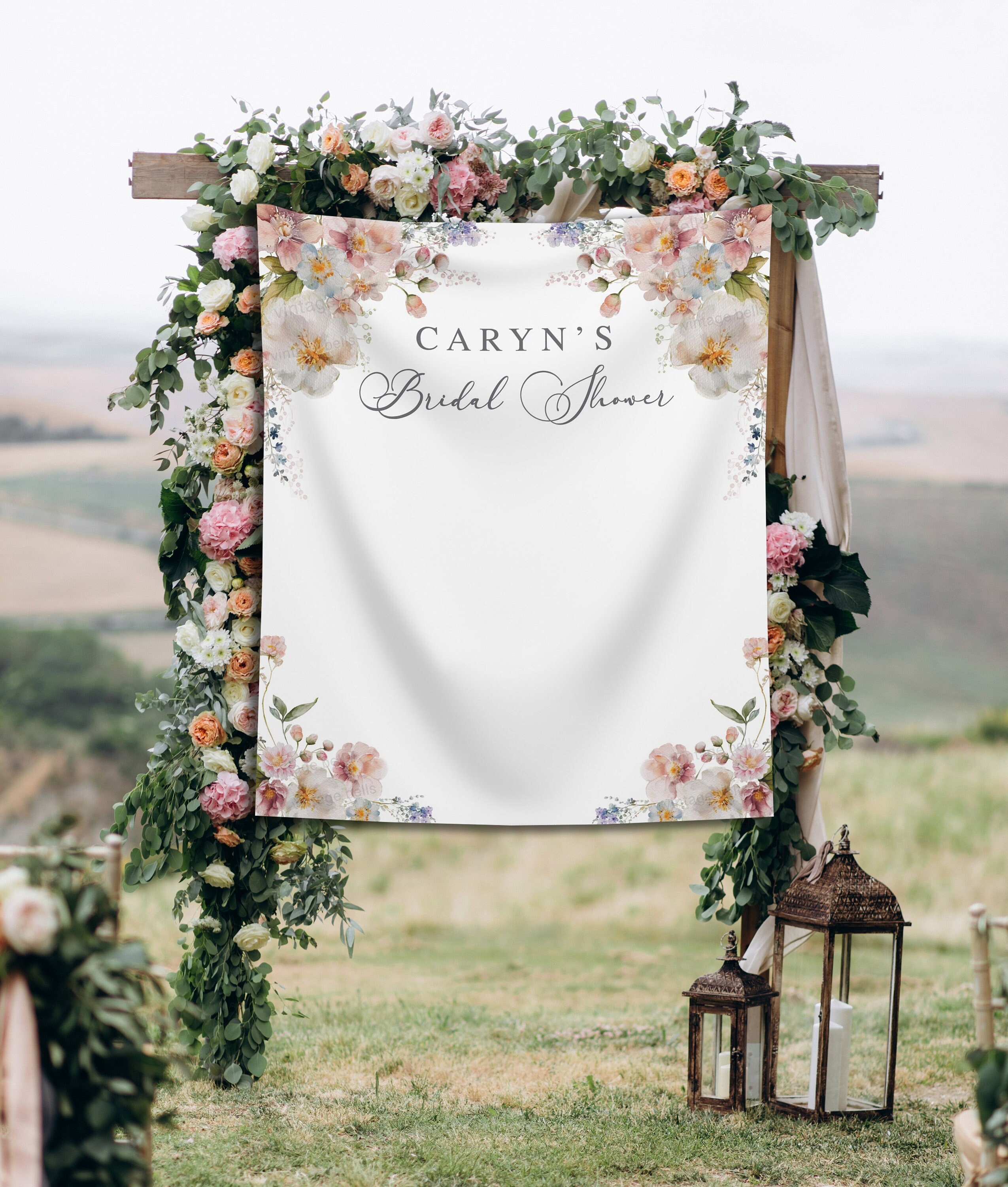 Wild Floral Bridal Shower Backdrop Boho Future Mrs Banner Rustic Bridal Shower Backdrop Spring Flowers Bridal Backdrop for
