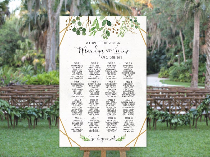 Wedding Seating Chart Table Seating Plan Wedding Sign Find Etsy