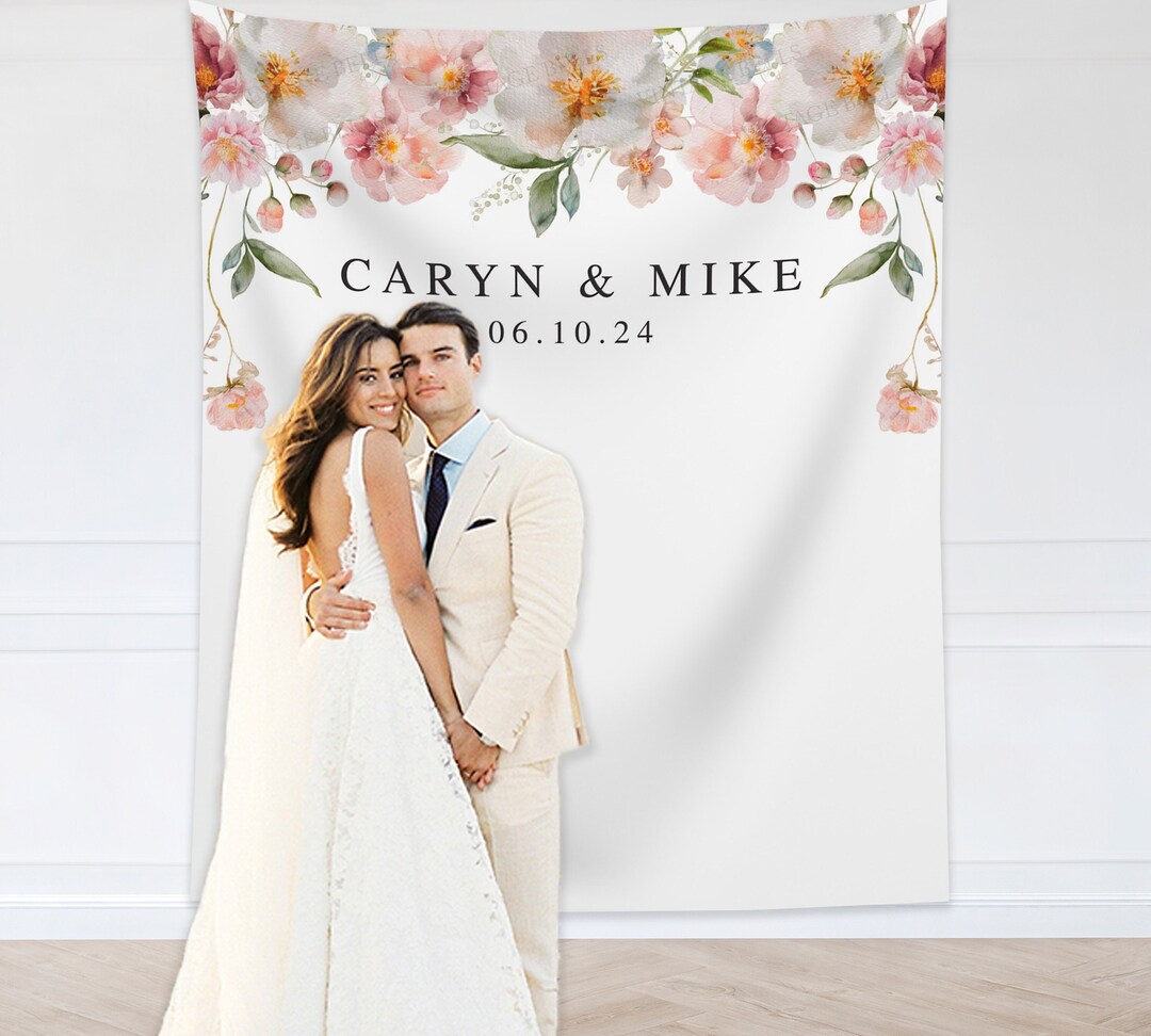 Boho Floral Wedding Backdrop, Elegant Floral Wedding Backdrop ...