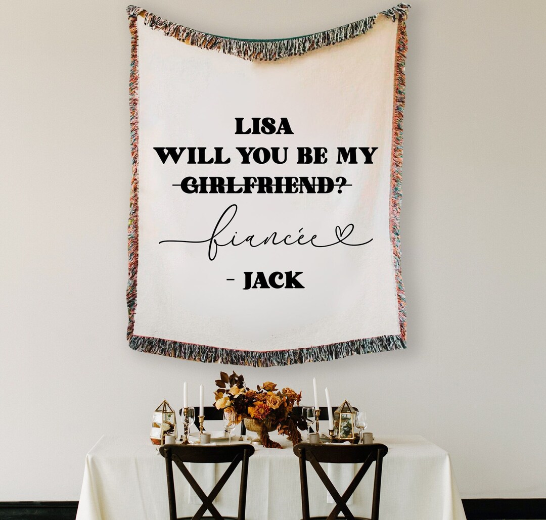 Wood Heart Wedding Proposal - Will You Marry Me Sherpa Blanket