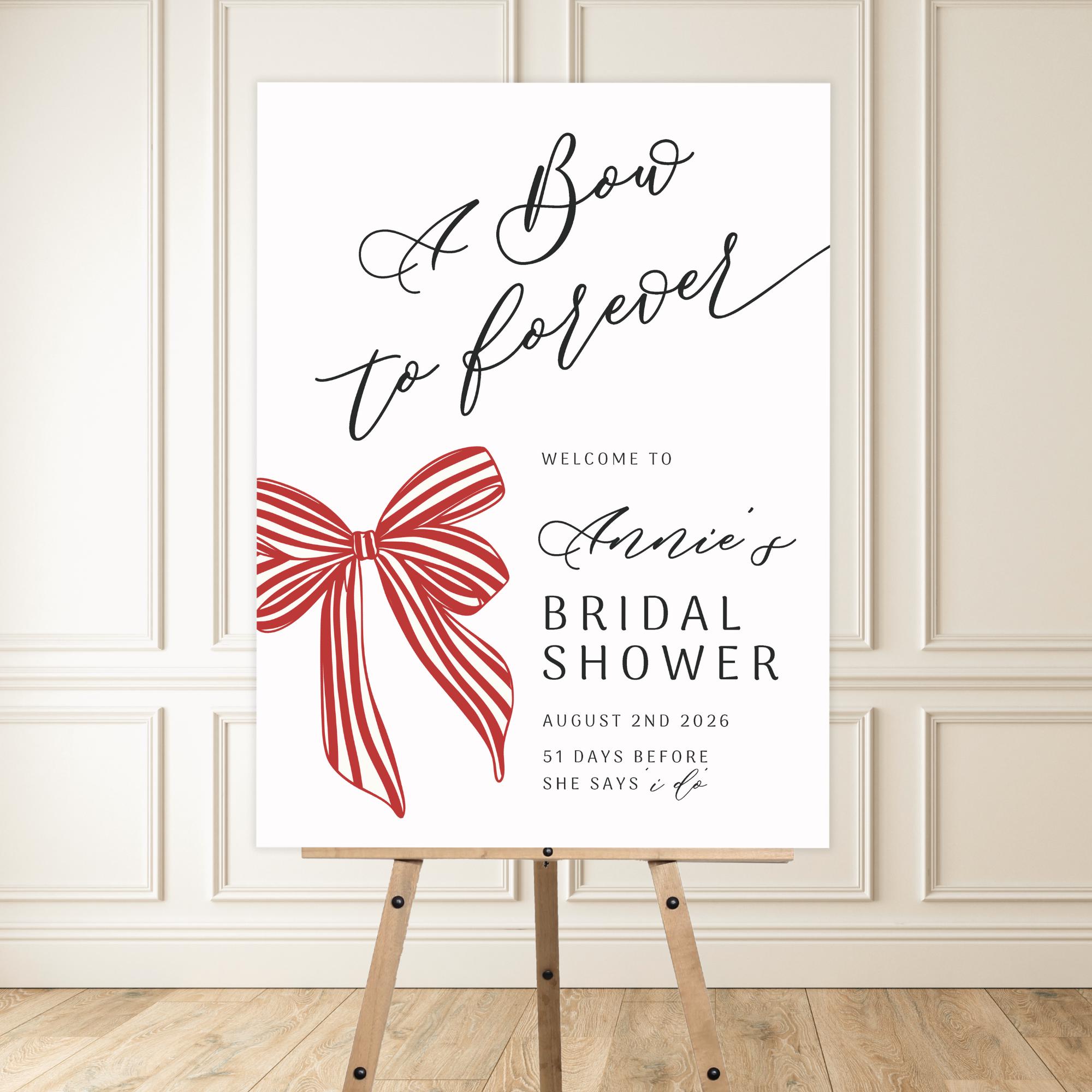 Sign That Said Ribbon Black Coquette Bridal Shower Welcome Sign, Bridal Shower Entrance Sign ...