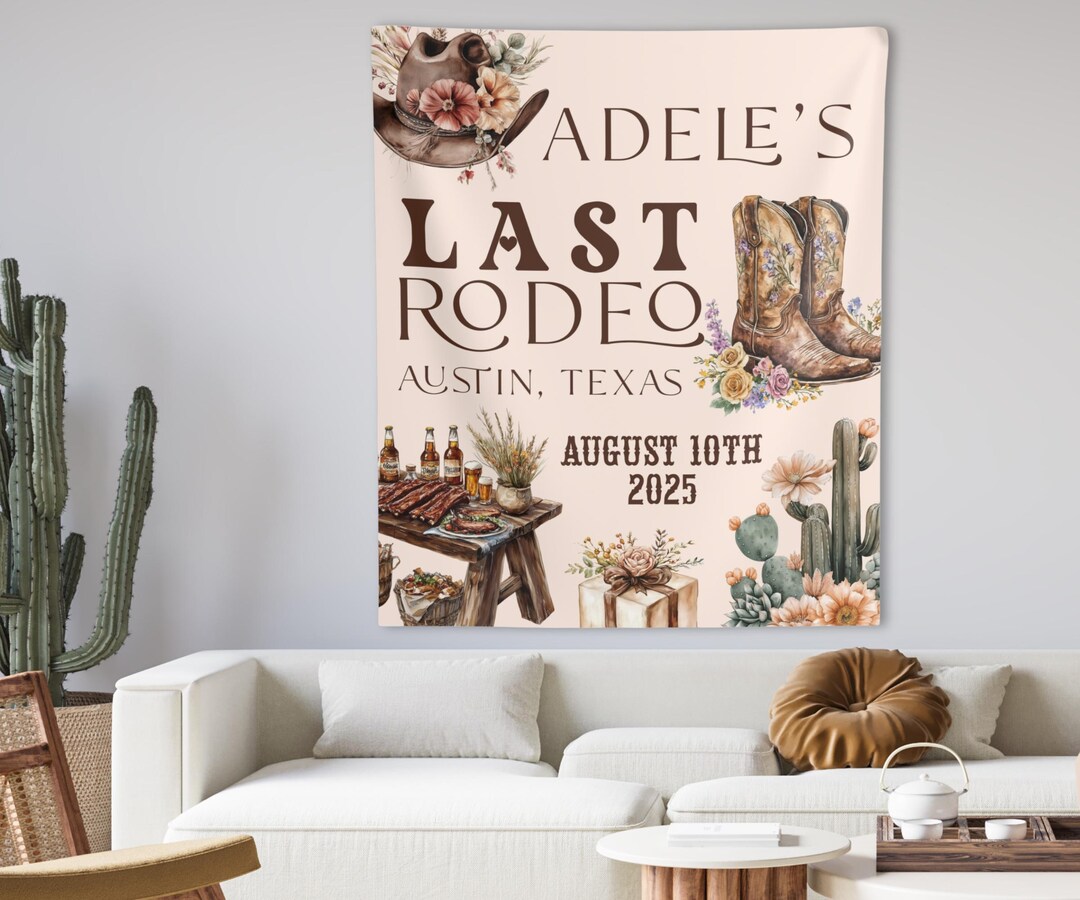 Last Rodeo Bachelorette Party Banner, Austin Bachelorette Backdrop ...