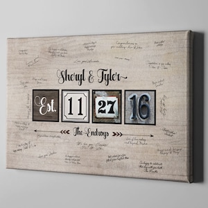 Canvas Guest Book, Wedding Canvas Guestbook, Guest Book Alternative, Unique Guest Book, Wedding Home Decor Gifts, Wedding Memento - CGB2