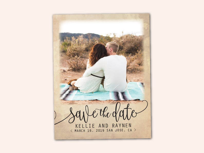 Rustic Script Magnet Save The Date Magnet STDM18 Elegant Save The Date Magnet 4.25 x 5.5 Photo Magnets Wedding Save The Date