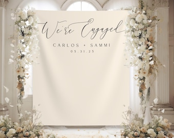 LIFKOME Decoraciones De Fiesta De Compromiso, Pancarta De Fotos Con Texto En Inglés "We Are Engaged" Para Fondo De Boda, Despedida De Soltera Y Decoración Del Hogar Para Ambiente De Celebración