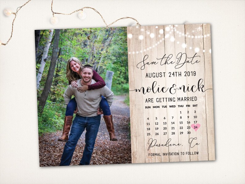Save The Date Magnet Rustic Modern Save The Date Magnet Etsy