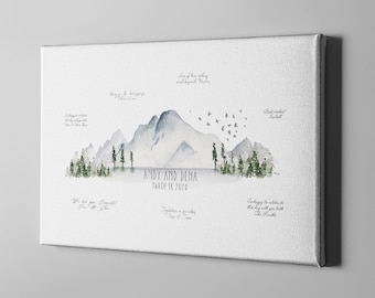 Canvas Wedding Guest Book, National Park Wedding GuestBook, Nature Guest Book, Wedding Gift for Couple, Anniversary Guestbook - GB193
