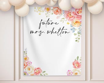 Sfondo per addio al nubilato con fiori di campo, striscione estivo floreale per futura signora, brunch nuziale con fiori primaverili, sfondo per photo booth nuziale - BB472