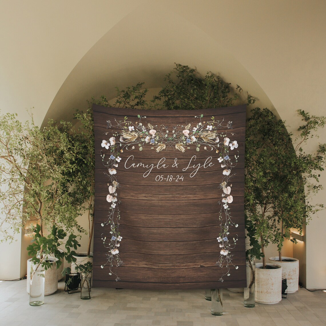 Wild Flowers Wedding Backdrop Rustic Wood Botanical Wedding - Etsy