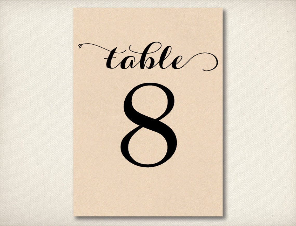 5x7 DIY Printable Table Numbers Template DIY | Etsy