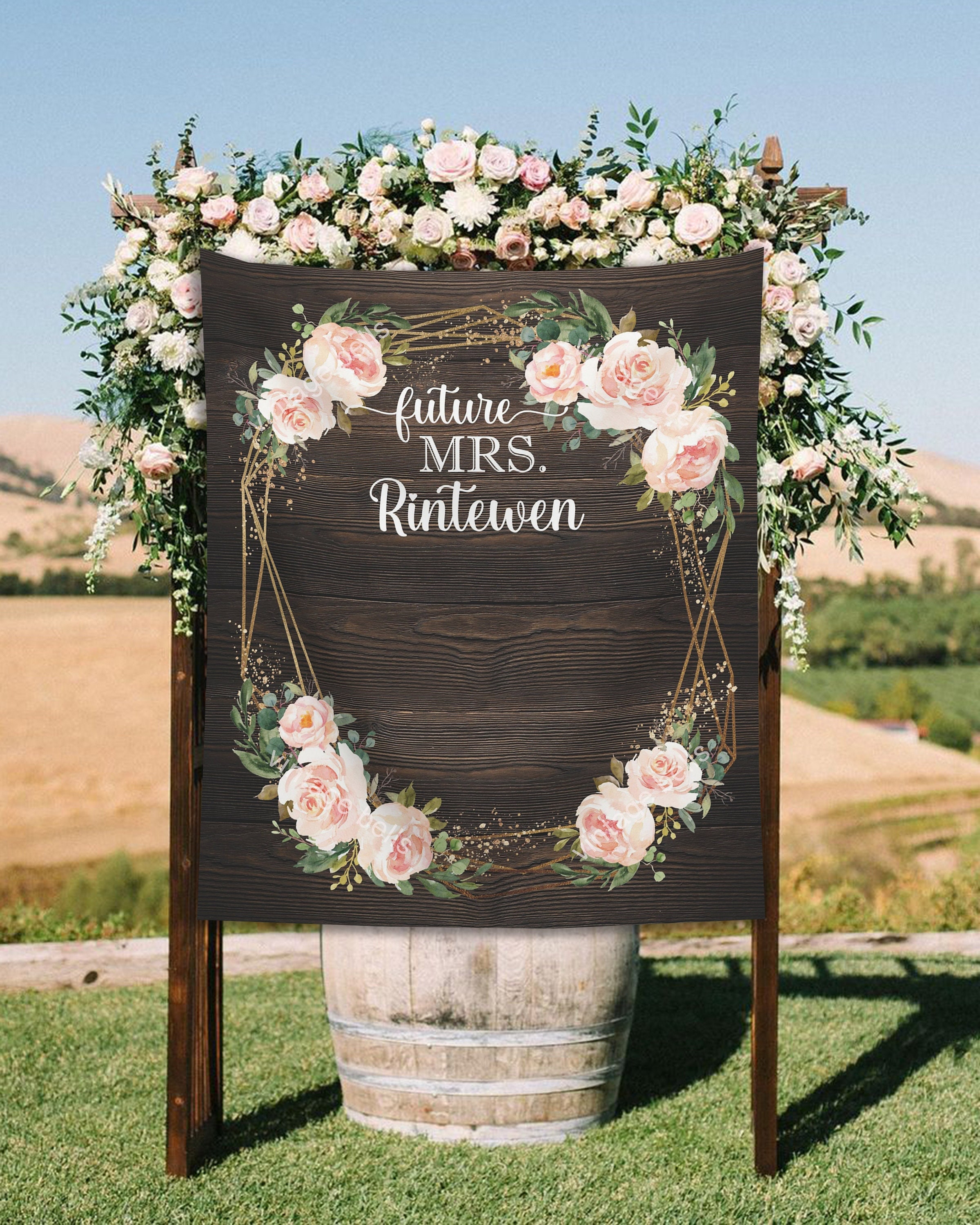 Bridal Shower Backdrop Rustic Blush Floral Bridal Shower Banner Boho Flowers Bridal Backdrop Bridal Shower Decoration Ideas