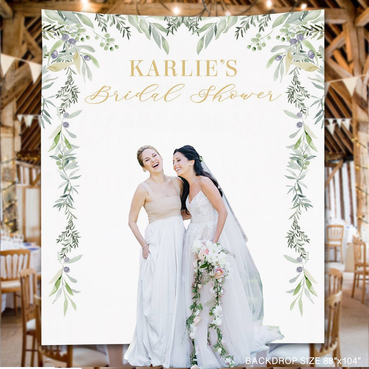 Elegant Leaf Birthday Personalized Banner Elegant Leaf Birthday Personalized Banner