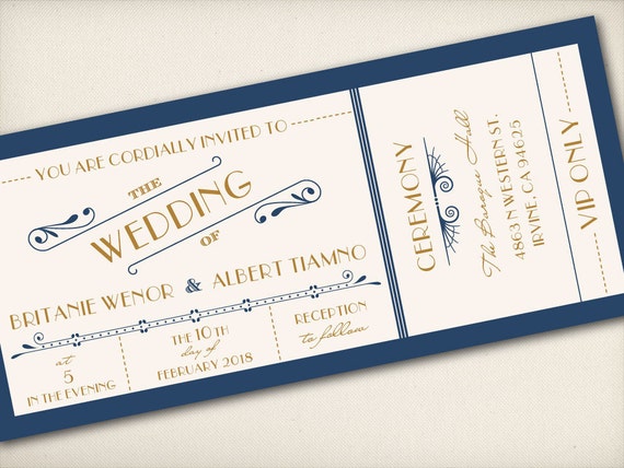 Hochzeit Einladung Ticket Pass Einladung Vintage Etsy