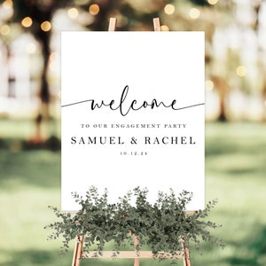 Printed Engagement Welcome Sign, Engagement Party Sign, Wedding Welcome Sign, Printable Welcome Sign, Minimalist Welcome Sign - WDS13