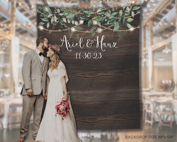 Wedding Backdrop Rustic Wood Botanical Wedding Backdrop for - Etsy