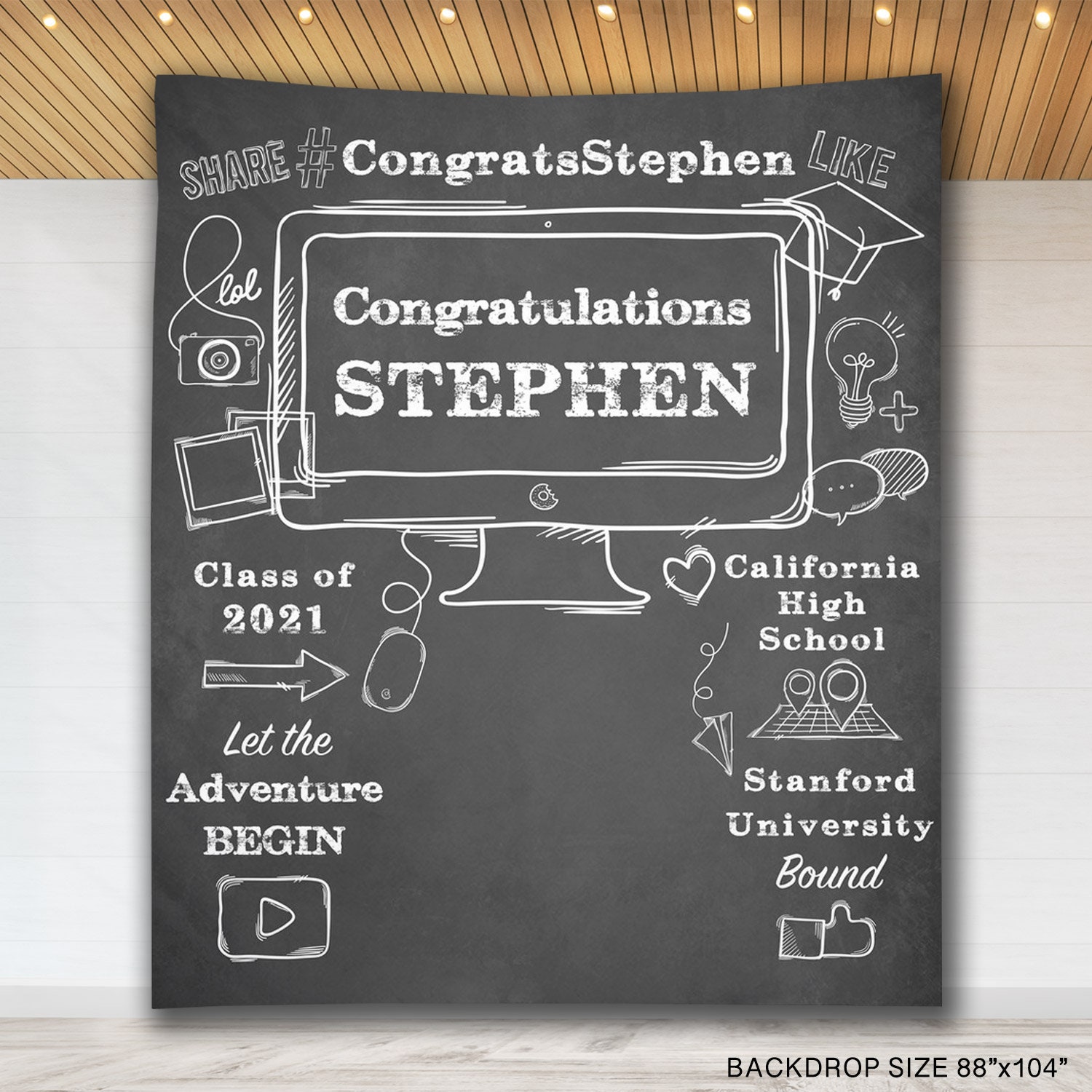 Graduation Party Backdrop Graduation Photo Booth Background | Etsy