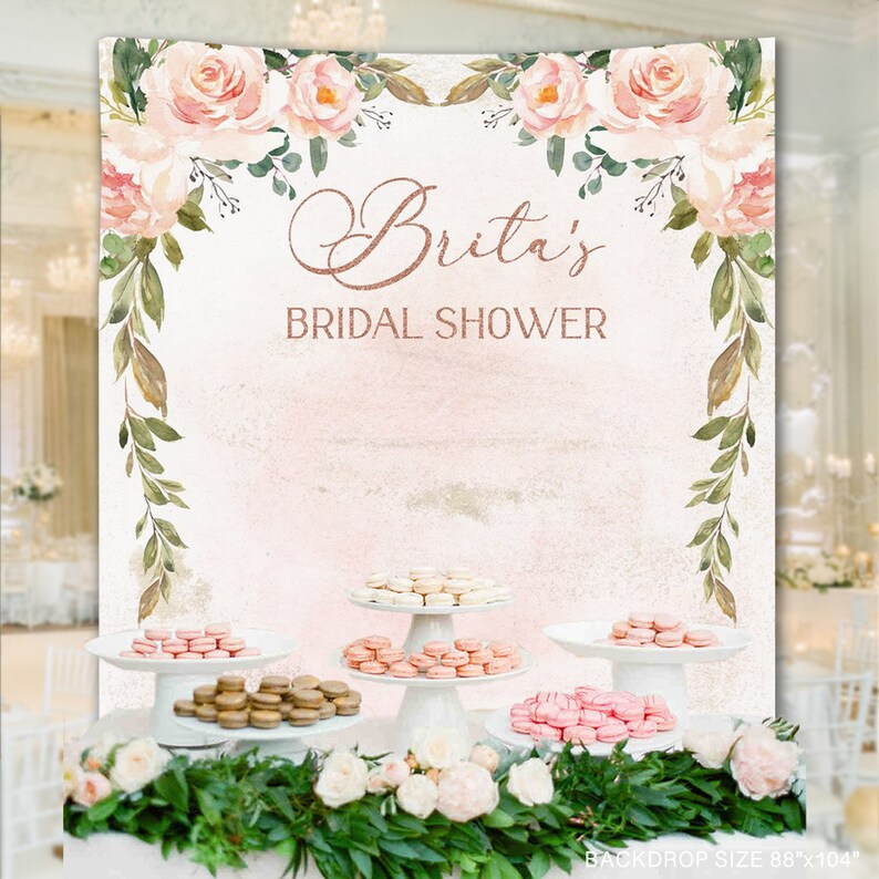 Bridal Shower Decorations Floral Bridal Shower Backdrop Etsy