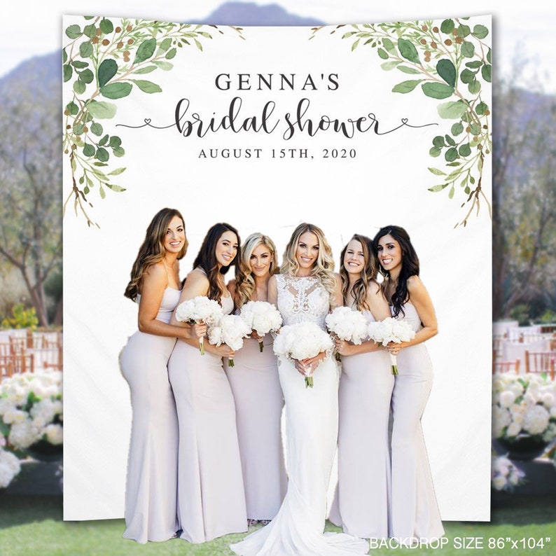Bridal Shower Photo Backdrop Greenery Bridal Shower Etsy