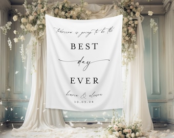 Wedding Rehearsal Backdrop, Best Day Ever Wedding Rehearsal Sign, Rehearsal Dinner Decor, Rehearsal Dinner Signs, The Night Before - WB330